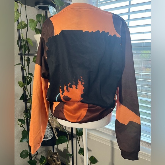 Orange and Black Graphic Sweatshirt - Picture 4 of 4